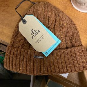 Prana brown copper  Knit Winter Beanie with Fleece Lining